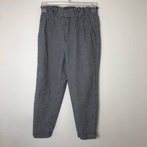 Forever 21 Gingham Paper Bag High Rise Pants